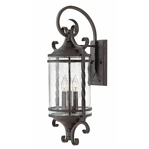 Ostend Place - Three Light Outdoor Large Wall Mount in Rustic Style - 12 Inches Wide by 26 Inches High
