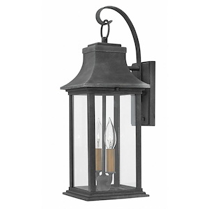 Windsor Gardens - 2 Light Medium Outdoor Wall Mount in Traditional Style - 7.25 Inches Wide by 20 Inches High