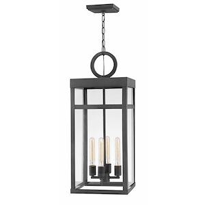 Hoylake Brook - 4 Light Large Outdoor Hanging Lantern in Transitional Style - 12 Inches Wide by 31.25 Inches High