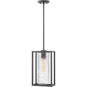Longhill Terrace - One Light Outdoor Hanging Lantern in Transitional-Modern Style - 9 Inches Wide by 15.25 Inches High