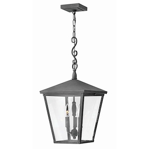 Warren Court - 3 Light Large Outdoor Hanging Lantern in Traditional Style - 11 Inches Wide by 23.25 Inches High