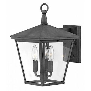 Warren Court - 3 Light Extra Small Outdoor Wall Lantern in Traditional Style - 9 Inches Wide by 14.75 Inches High - 1251316