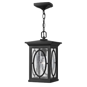 Andrew Wharf - One Light Outdoor Hanging Lantern in Traditional-Transitional-Craftsman Style - 8 Inches Wide by 14.25 Inches High