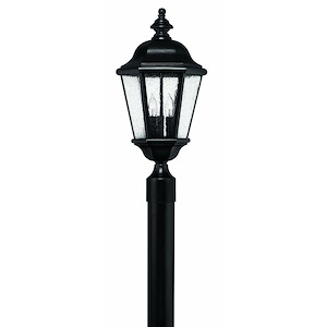 3-Light Large Outdoor Post Top or Pier Mount Lantern in Black with Clear Seedy Glass 10 inches W x 21.25 inches H