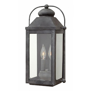 St John Avenue - 2 Light Medium Outdoor Wall Lantern in Traditional Style - 9.25 Inches Wide by 17.75 Inches High