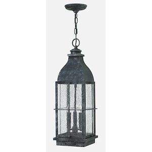 Croft Estate - 3 Light Large Outdoor Hanging Lantern in Traditional Style - 8 Inches Wide by 23.5 Inches High