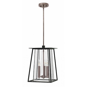 Crookfold Gardens - 3 Light Outdoor Hanging Lantern in Craftsman Style - 11.5 Inches Wide by 17.25 Inches High