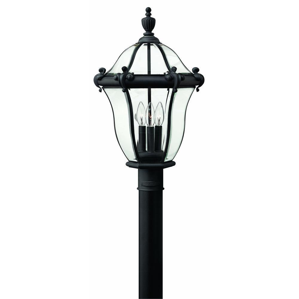 Bailey Street Home 81-BEL-3001739 Diamond Warren - 3 Light Large Outdoor Post Top or Pier Mount Lantern - Traditional-Glam Style - 14 Inch Wide by 22.25 Inch High