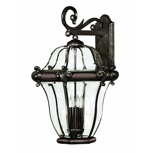 Harrison Garden - 4 Light Extra Large Outdoor Wall Lantern in Traditional-Glam Style - 17 Inches Wide by 25.75 Inches High