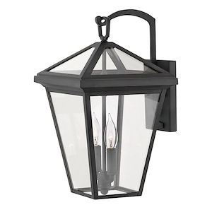 Harris Leaze - 2 Light Medium Outdoor Wall Lantern in Traditional Style - 10 Inches Wide by 17.5 Inches High