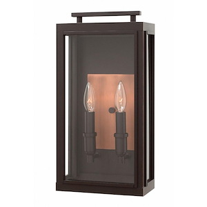 Blackthorn Cloisters - 2 Light Medium Outdoor Wall Lantern in Traditional Style - 9 Inches Wide by 17 Inches High
