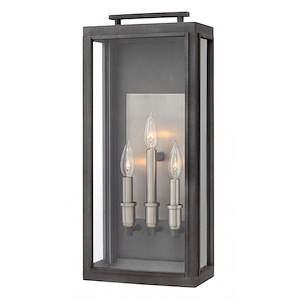 Blackthorn Cloisters - 3 Light Large Outdoor Wall Lantern in Traditional Style - 10 Inches Wide by 22 Inches High
