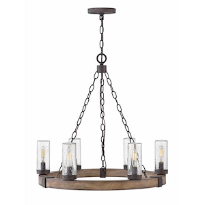 Fen Glade - 6 Light Medium Outdoor Low Voltage Hanging Lantern in Rustic Style - 24 Inches Wide by 23.25 Inches High