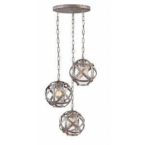 Brick Kiln Celyn - 3 Light Small Outdoor Pendant in Industrial Style - 21 Inches Wide by 46.25 Inches High