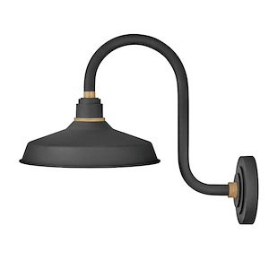 Mountbatten Woodlands - 1 Light Small Outdoor Tall Gooseneck Barn Light - Traditional-Industrial Style - 12 Inch Wide by 17 Inch High