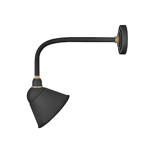 Florence End - 1 Light Medium Outdoor Straight Arm Barn Light in Traditional-Industrial Style - 9 Inches Wide by 20.5 Inches High