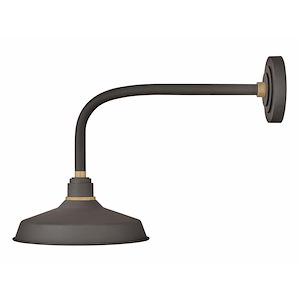 Mountbatten Woodlands - 1 Light Medium Outdoor Straight Arm Barn Light - Traditional-Industrial Style - 12 Inch Wide by 16 Inch High