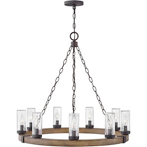 Fen Glade - 9 Light Large Outdoor Low Voltage Hanging Lantern in Rustic Style - 30 Inches Wide by 27.75 Inches High