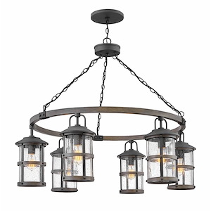 Royston By-Pass - 6 Light Medium Outdoor Hanging Lantern in Coastal Style - 42 Inches Wide by 32 Inches High