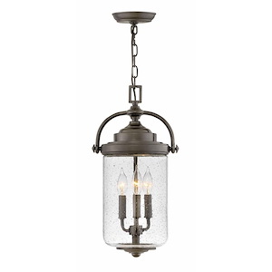 Elm Maltings - 3 Light Outdoor Large Hanging Lantern in Traditional Style - 10 Inches Wide by 19.75 Inches High