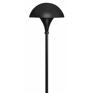 1-Light 120V Mushroom Path Light in Black Finish with Clear Polycarbonate Glass 9.5 inches W x 26 inches H