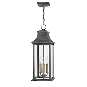 First Parade - 3 Light Outdoor Hanging Lantern in Traditional Style - 8.5 Inches Wide by 23 Inches High - 1251153