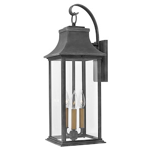 Windsor Gardens - 3 Light Large Outdoor Wall Mount in Traditional Style - 8.5 Inches Wide by 24.5 Inches High
