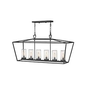Harris Leaze - 6 Light Outdoor Linear Hanging Lantern in Traditional Style - 40 Inches Wide by 18.75 Inches High - 1252036