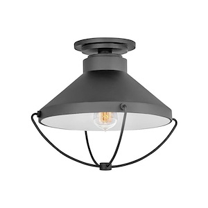 Craigswood Place - One Light Outdoor Medium Flush Mount in Coastal-Industrial Style - 15 Inches Wide by 12.5 Inches High