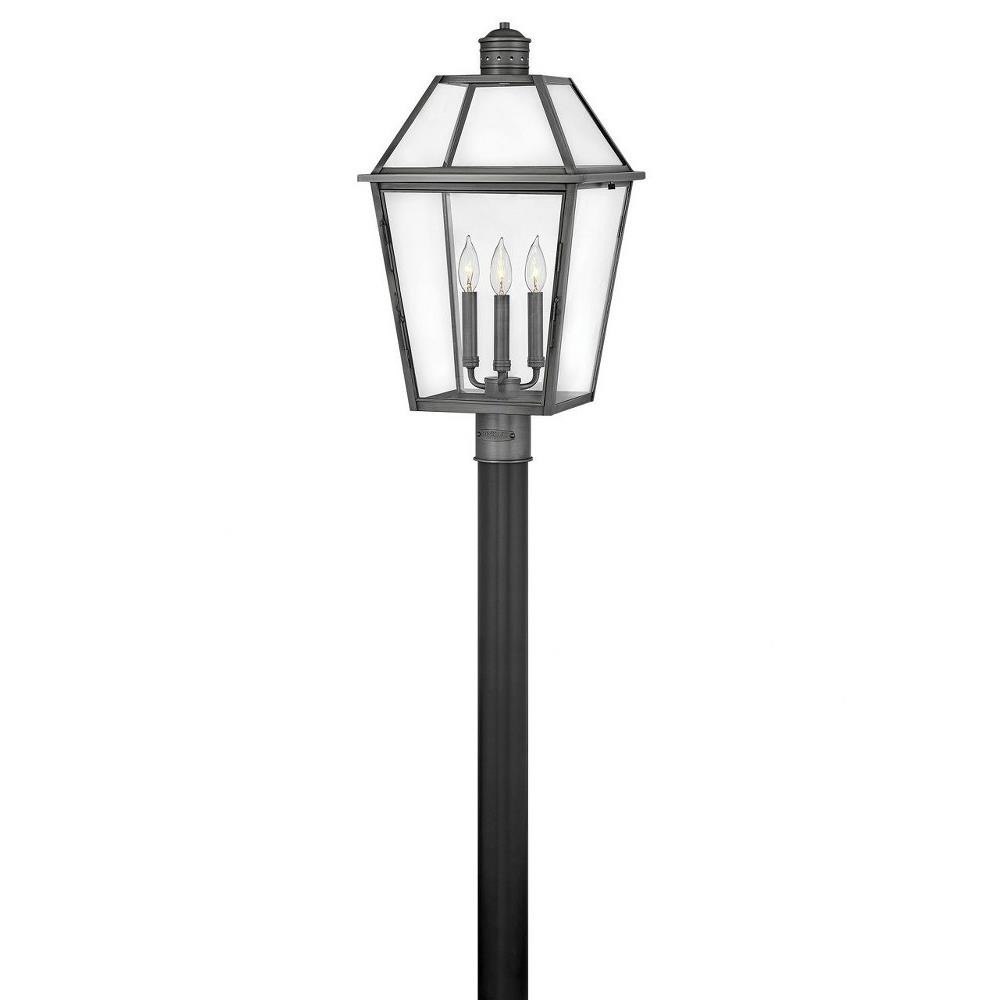 Bailey Street Home 81-BEL-4160167 Elm Retreat - 3 Light Outdoor Medium Post Mount in Traditional Style - 13 Inches Wide by 25 Inches High