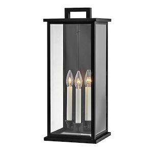 Marmion Quadrant - 3 Light Large Outdoor Wall Mount Lantern in Traditional Style - 9 Inches Wide by 22 Inches High - 1252172