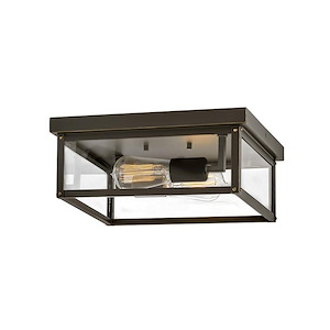 Juniper Parc - 2 Light Medium Outdoor Flush Mount in Transitional Style - 12 Inches Wide by 5 Inches High