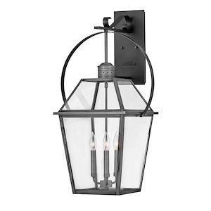 Ferndale Estate - 3 Light Medium Outdoor Wall Lantern in Traditional Style - 49.5 Inches Wide by 27 Inches High - 1252262