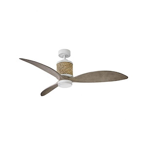 3-Blade Ceiling Fan with Weathered Wood Blades and Rope Accents with LED Light Kit 60 inches W x 17.5 inches H