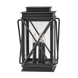 Lady Haven - 3 Light Medium Outdoor Pier Mount Lantern in Transitional Style - 11.75 Inches Wide by 18.5 Inches High