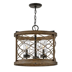 Cross Square - 3 Light Medium Outdoor Hanging Lantern in Coastal Style - 18 Inches Wide by 16.5 Inches High