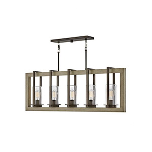 Adeney Close - 5 Light Outdoor Linear Hanging Lantern in Transitional Style - 42 Inches Wide by 15.5 Inches High - 1252228