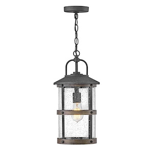 Royston By-Pass - 1 Light Medium Outdoor Hanging Lantern in Coastal Style - 9 Inches Wide by 17.75 Inches High