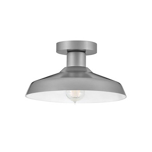 Parvian Road - 1 Light Outdoor Medium Flush Mount In Traditional and Industrial Style-6.5 Inches Tall and 12 Inches Wide