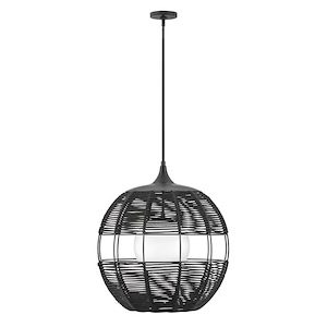 Marston Bottom - 1 Light Outdoor Orb Pendant In Modern and Bohemian Style-26 Inches Tall and 24.25 Inches Wide