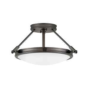 Broad Street West - 3 Light Semi-Flush Mount In Traditional and Mid-Century Modern Style-9.25 Inches Tall and 16.5 Inches Wide - 1282518