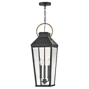 Buttermere Pines - 15W 3 LED Outdoor Large Hanging Lantern-26 Inches Tall and 9 Inches Wide