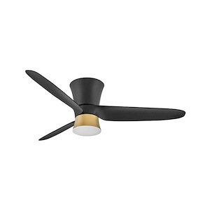 Manley Bottom - 3 Blade Flush Mount Ceiling Fan with Light Kit In Modern Style-13 Inches Tall and 52 Inches Wide - 1282428