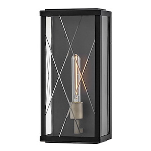 May Glas - 8W 1 LED Mediuml Outdoor Wall Lantern-16 Inches Tall and 7.5 Inches Wide - 1321112