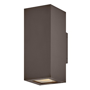 Pound Promenade - 14W 2 LED Small Outdoor Up/Down Wall Lantern In Modern Style-12 Inches Tall and 5 Inches Wide - 1321062
