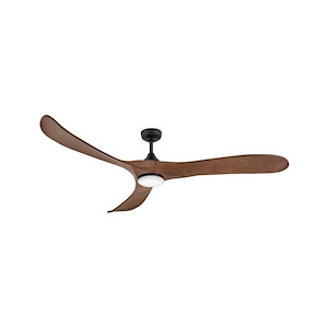 Edwin Common - 3 Blade Ceiling Fan with Light Kit In Modern Style-15 Inches Tall and 75 Inches Wide