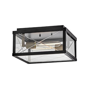 May Glas - 16W 2 LED Small Outdoor Flush Mount-6.25 Inches Tall and 12 Inches Wide - 1321058