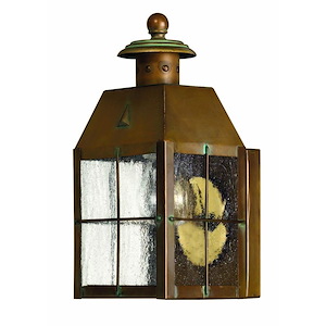 Ryecroft Downs - Brass Outdoor Lantern Fixture in Traditional-Coastal Style - 4.5 Inches Wide by 9.75 Inches High