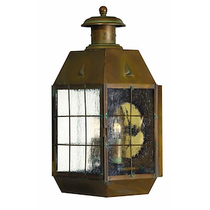 Ryecroft Downs - Brass Outdoor Lantern Fixture in Traditional-Coastal Style - 6 Inches Wide by 17 Inches High