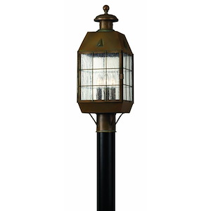 Delamere Heath - Brass Outdoor Lantern Fixture in Traditional-Coastal Style - 7.5 Inches Wide by 20.75 Inches High